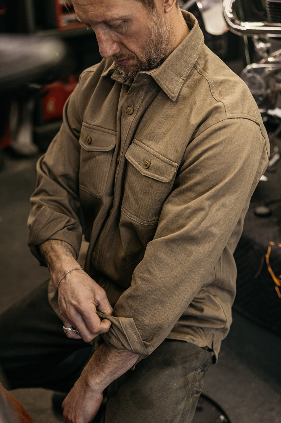 Roy Herringbone Shirt Media Shirt 06