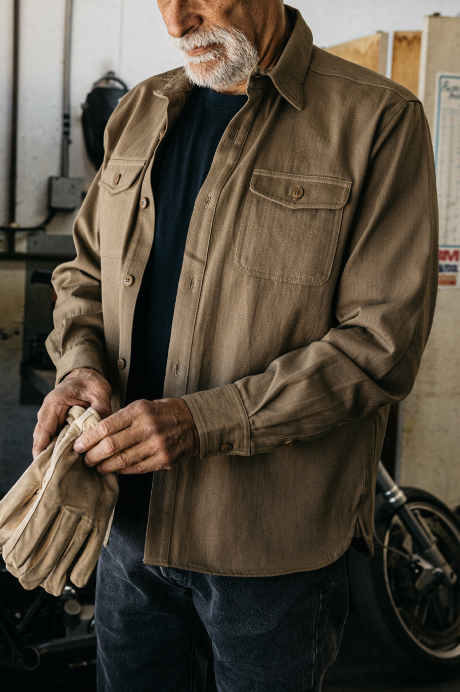Roy Herringbone Shirt Media Shirt 01